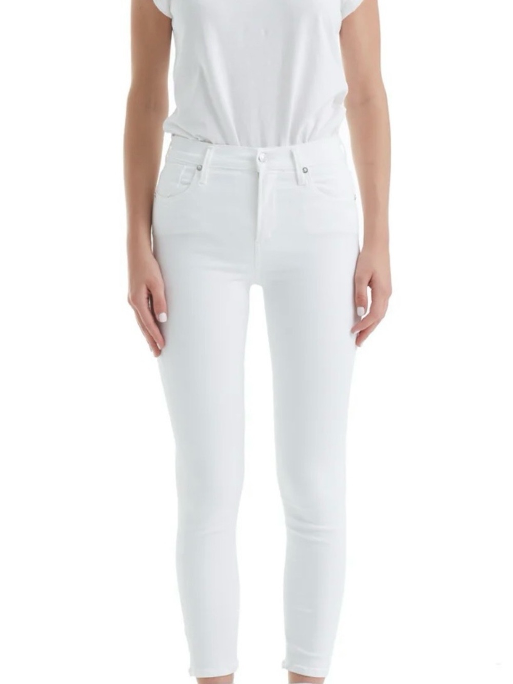 AGOLDE White Filter Free Sophie Crop Hi Rise Skinny Jeans Size 25 Beach Boho Y2K